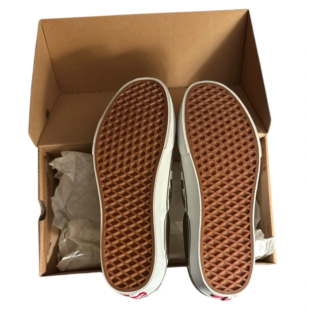 Vans Classic Slip-On Checkerboard Brown White Platform Shoe Men 10.5 Women 12 - Picture 4 of 7